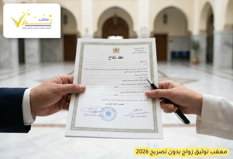 معقب توثيق زواج بدون تصريح 2026